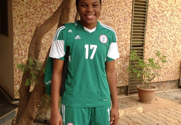 Portsmouth striker Iniabasi Umotong has scored her first national team goal for Nigeria