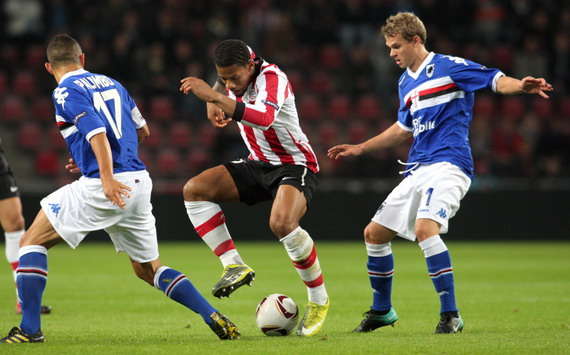 Europa League, PSV - Sampdoria, Jeremain Lens, Angelo Palombo and Vladimir Koman (PROSHOTS)