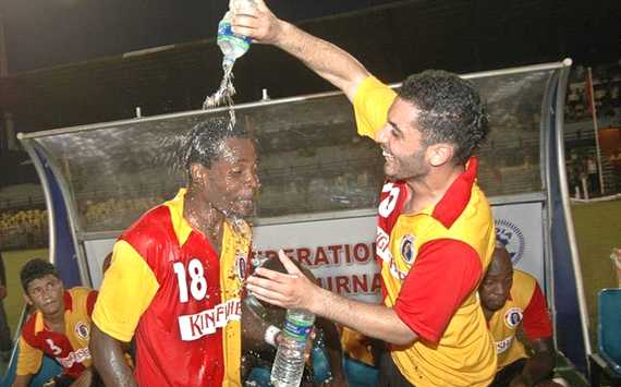 East Bengal's Penn Orji And Tolgay Ozbay Celebrate
