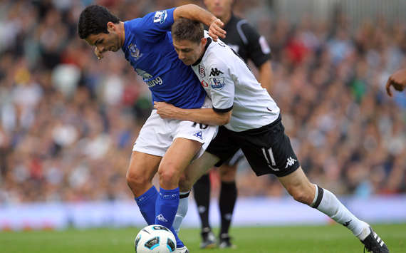 EPL - Fulham vs Everton, Mikel Arteta vs Zoltan Gera(Getty Images)