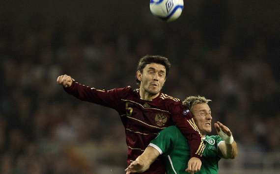Euro 2012 Group Qualifiers : Liam Lawrence- Yuriy Zhirkov, Republic Ireland vs Russia(Getty Images )