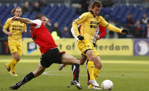 Ron Vlaar en Mads Junker, Feyenoord - Roda JC (PROSHOTS)