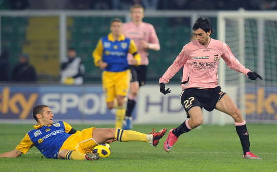 Antonio Candreva (Par), Javier Pastore (Pal) - Palermo-Parma - Serie A (Getty Images)