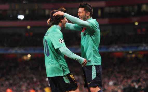 UEFA Champions League - Arsenal vs Barcelona , David Villa and Lionel Messi(Getty Images)
