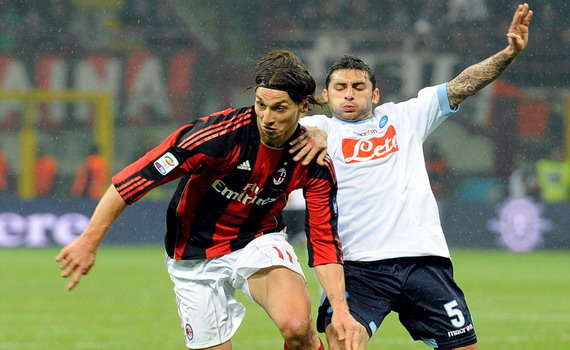 Zlatan Ibrahimovic (M), Michele Pazienza (N) - Milan-Napoli - Serie A (Getty Images)