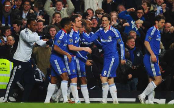 David Luiz nets Chelsea's equaliser (Getty)