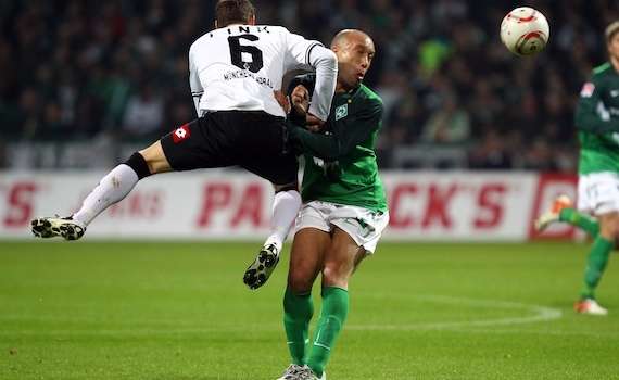 Bundesliga: Werder Bremen - Borussia Moenchengladbach, Mikael Silvestre - Michael Fink