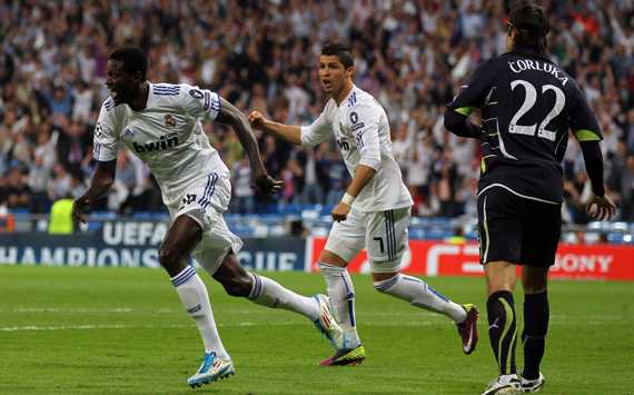 UEFA Champions League : Emmanuel Adebayor , Real Madrid v Tottenham