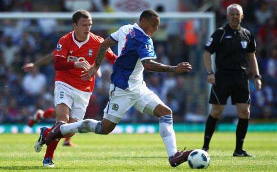 EPL, Blackburn Rovers v Birmingham City, Martin Olsson and Craig Gardner