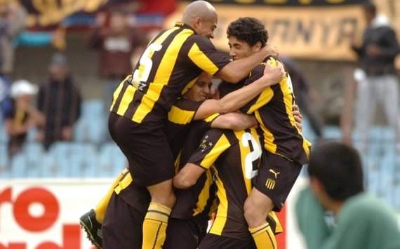 El festejo de los jugadores de Peñarol