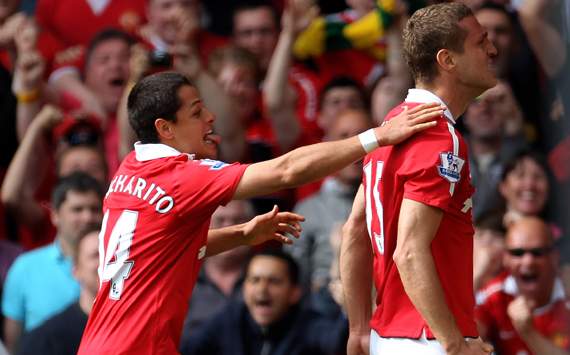 EPL : Nemanja Vidic - Javier Hernandez, Manchester United v Chelsea