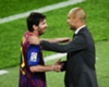 Lionel Messi with then Barcelona coach Pep Guardiola