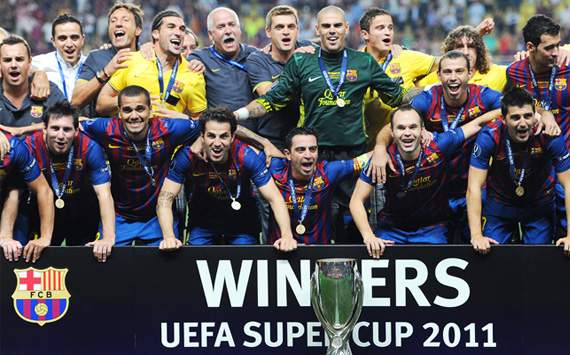 UEFA Supercup: Barcelona celebrates