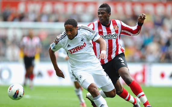 EPL : Asamoah Gyan - Ashley Williams, Swansea City v Sunderland