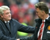 Hull City boss Steve Bruce and Manchester United manager Louis van Gaal