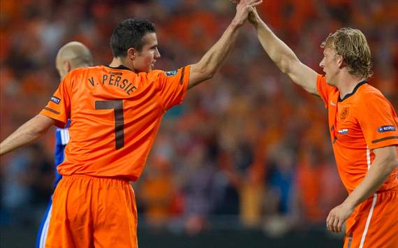 Robin van Persie and Dirk Kuyt (Netherlands)