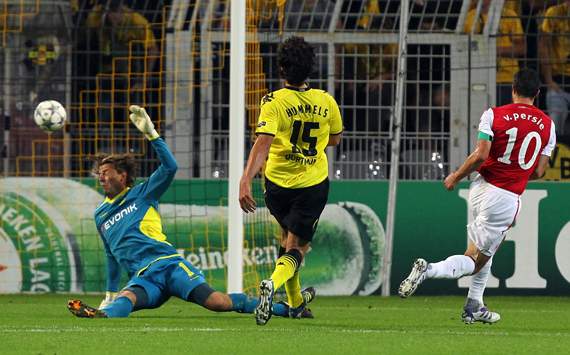 Champions League: Borussia Dortmund - Arsenal London, Weidenfeller, Hummels, van Persie