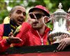 HD Jack Wilshere Theo Walcott Arsenal FA Cup Trophy Parade 31052015