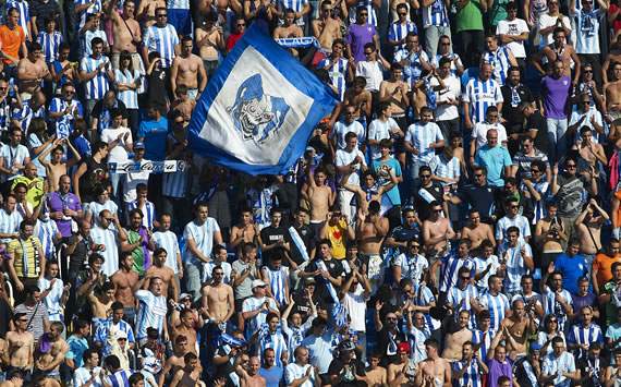 La afición del Málaga celebra en la Liga BBVA