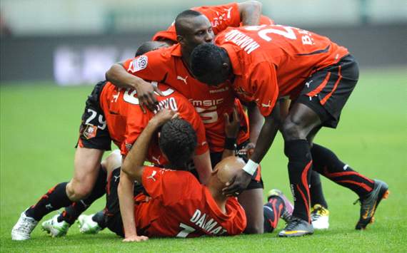 Stade Rennes-players cheering