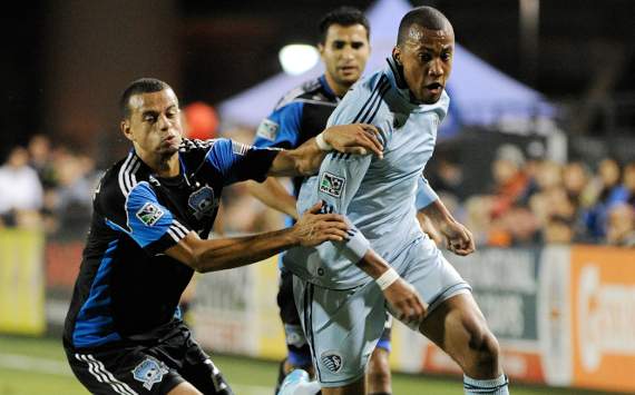 Teal Bunbury, Sporting Kansas City; Jason Hernandez, San Jose Earthquakes; MLS