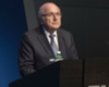 FIFA president Sepp Blatter speaks at a press conference announcing his resignation