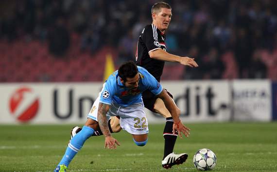 Bastian Schweinsteiger & Ezequiel Lavezzi - Napoli-Bayern Munchen (Getty Images)