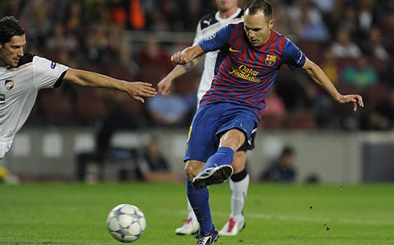 UEFA Champions League: FC Barcelona v FC Viktoria Plzen: Andres Iniesta