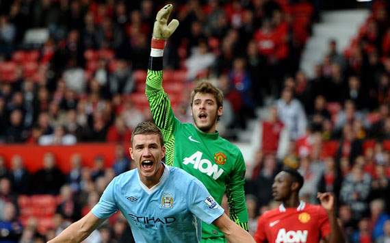 EPL,Edin Dzeko,Manchester United v Manchester City