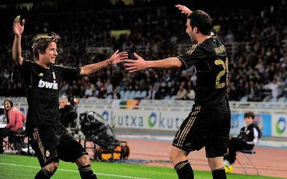Liga BBVA: Real Sociedad-Real Madrid: Gonzalo Higuain; Fabio Coentrao