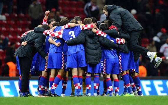 Euro 2012: Croatian players' celebration