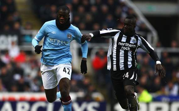 EPL - Newcastle United v Manchester City, Cheik Tiote and aya Toure