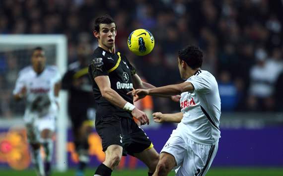 EPL - Swansea City v Tottenham Hotspur, Gareth Bale and Neil Taylor