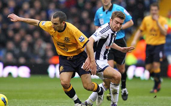 EPL - West Bromwich Albion v Everton, Leon Osman and James Morrison