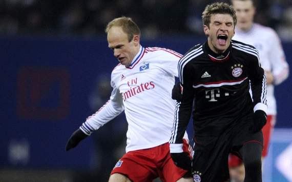 Germany, Bundesliga, Hamburger SV vs FC Bayern Munich, David Jarolim, Thomas Muller