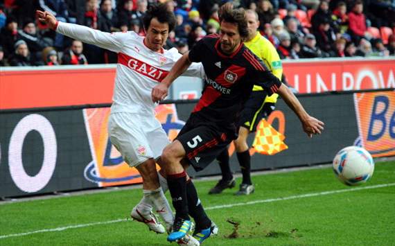 Bayer Leverkusen v Stuttgart ; Shinji Okazaki; Manuel Friedrich