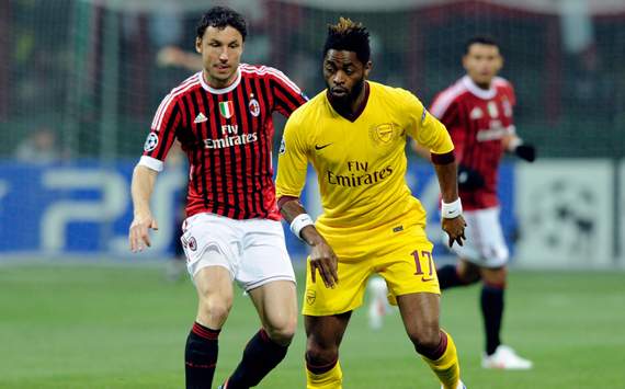 UEFA Champions League - AC Milan vs Arsenal FC,Mark Van Bommel & Alex Song