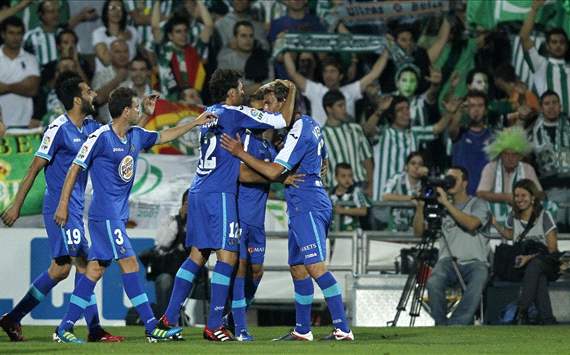Getafe players celebrate