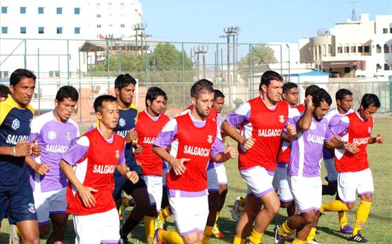 Salgaocar SC training at practice grounds in Oman, AFC Cup