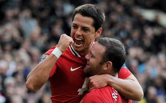 EPL - Manchester United v West Bromwich Albion, Wayne Rooney and Javier Hernandez