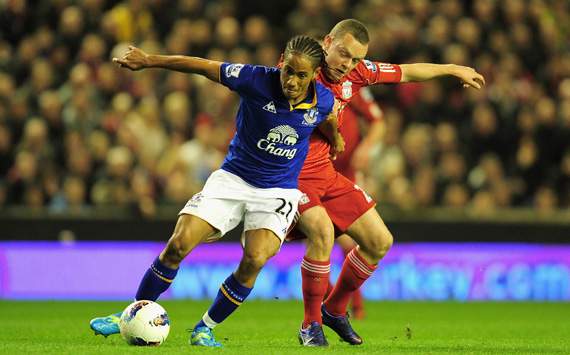 EPL - Liverpool v Everton, Steven Pienaar and Jay Spearing