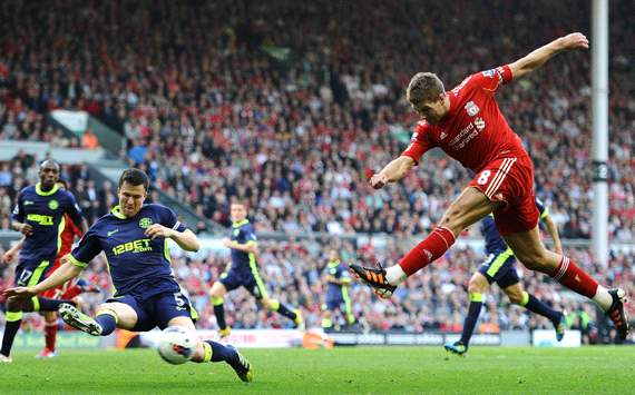 EPL: Steven Gerrard - Gary Caldwell, Liverpool v Wigan Athletic
