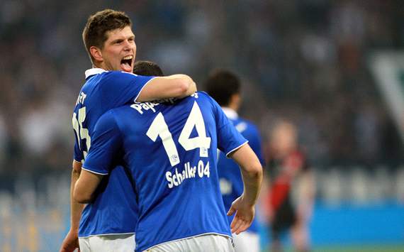 FC Schalke 04 v Bayer 04 Leverkusen, Klaas-Jan Huntelaar & Kyriakos Papadopoulos