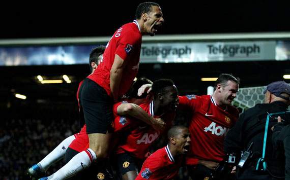EPL, Ashley Young; Rio Ferdinand, Blackburn Rovers v Manchester United