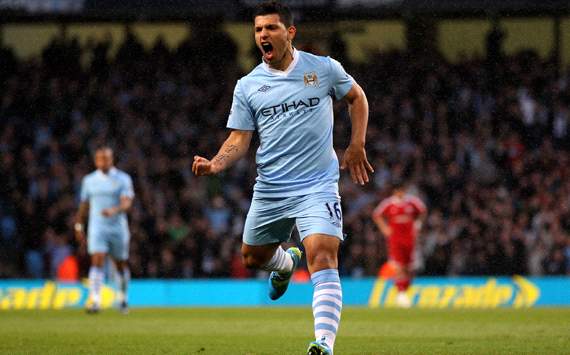 EPL: Sergio Aguero, Manchester City v West Bromwich