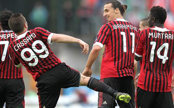 Milan celebrating