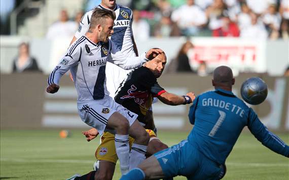 Joel Lindpere, New York Red Bulls; David Beckham, Bill Gaudette, LA Galaxy; MLS