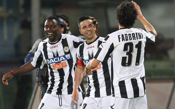 Udinese celebrating