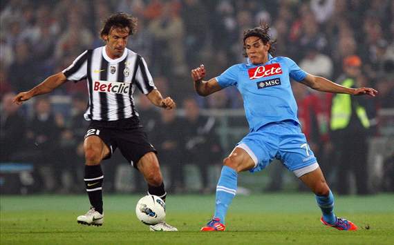 Andrea Pirlo (J), Edinson Cavani (N) - Juventus-Napoli - Italy Cup (Getty Images)