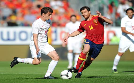 Xabi Alonso; Filip Duricic - Spain vs Serbia
